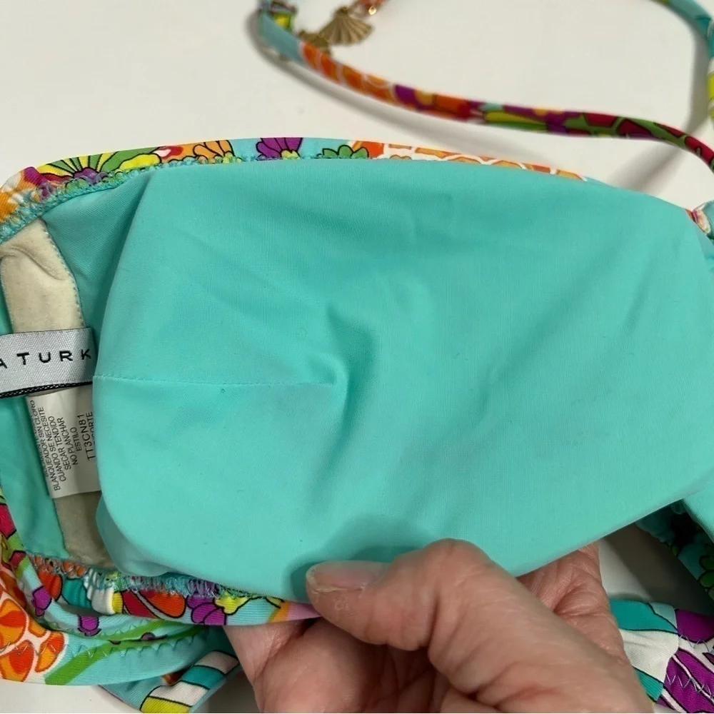 Trina Turk Colorful Floral Print Bikini Top